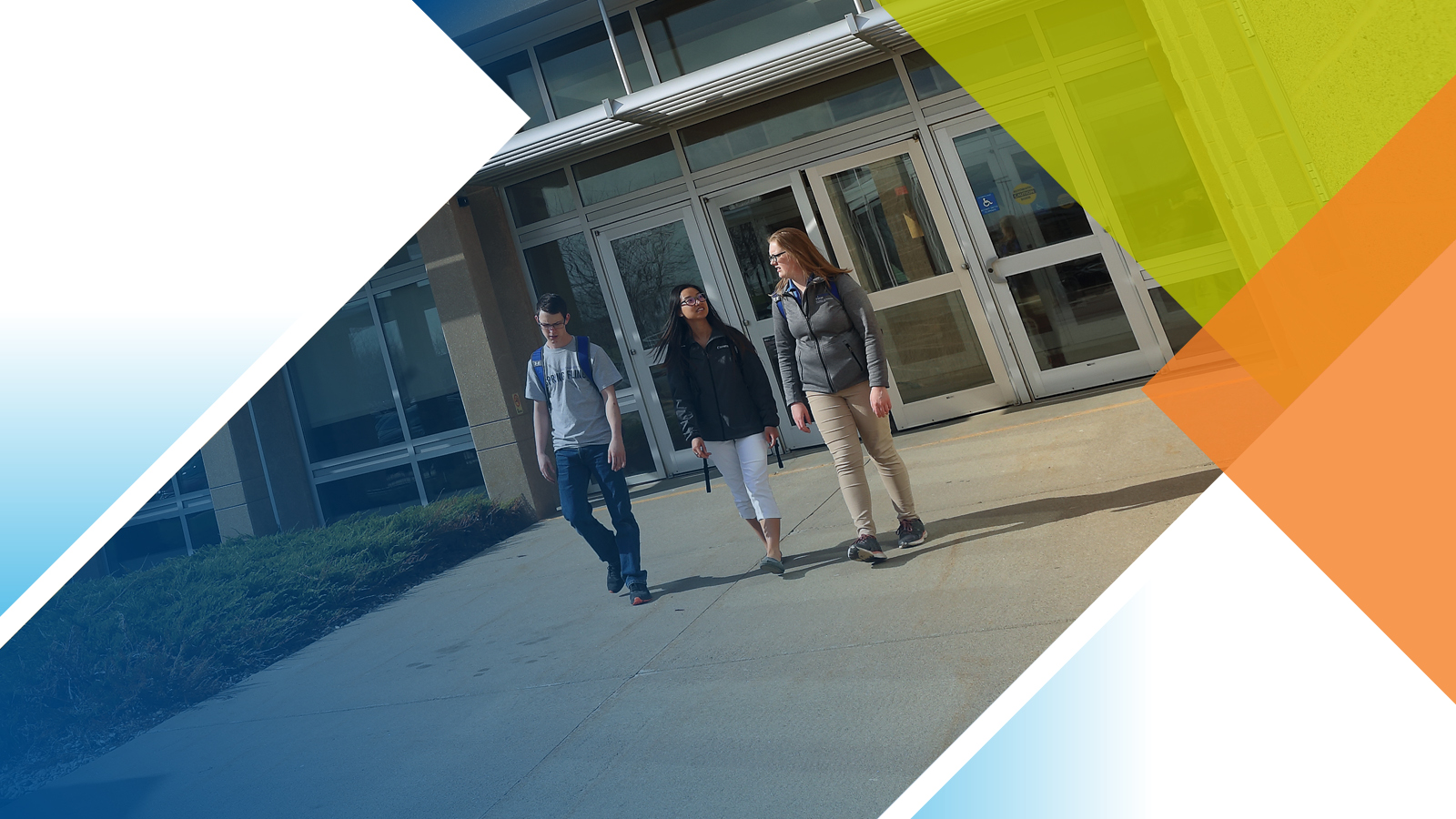 Students walking on campus