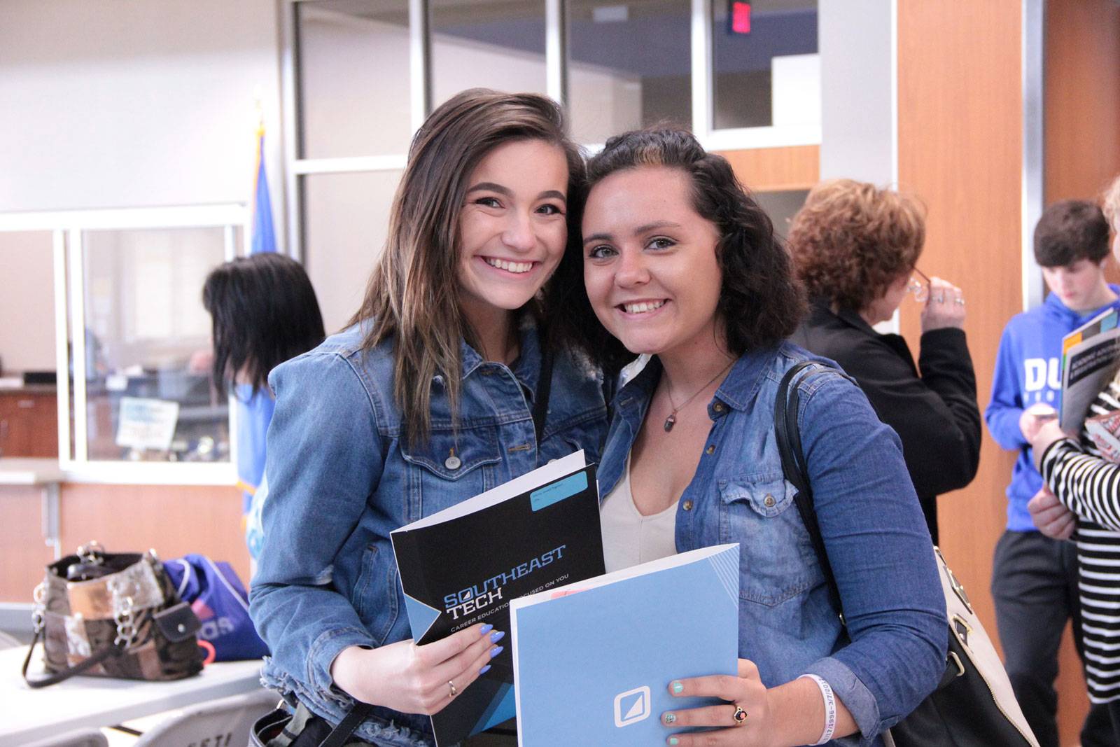 Two students at career fair