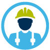 Illustration of worker in hard hat