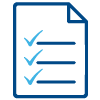 Illustration of sheet of paper with checkmarks and text lines