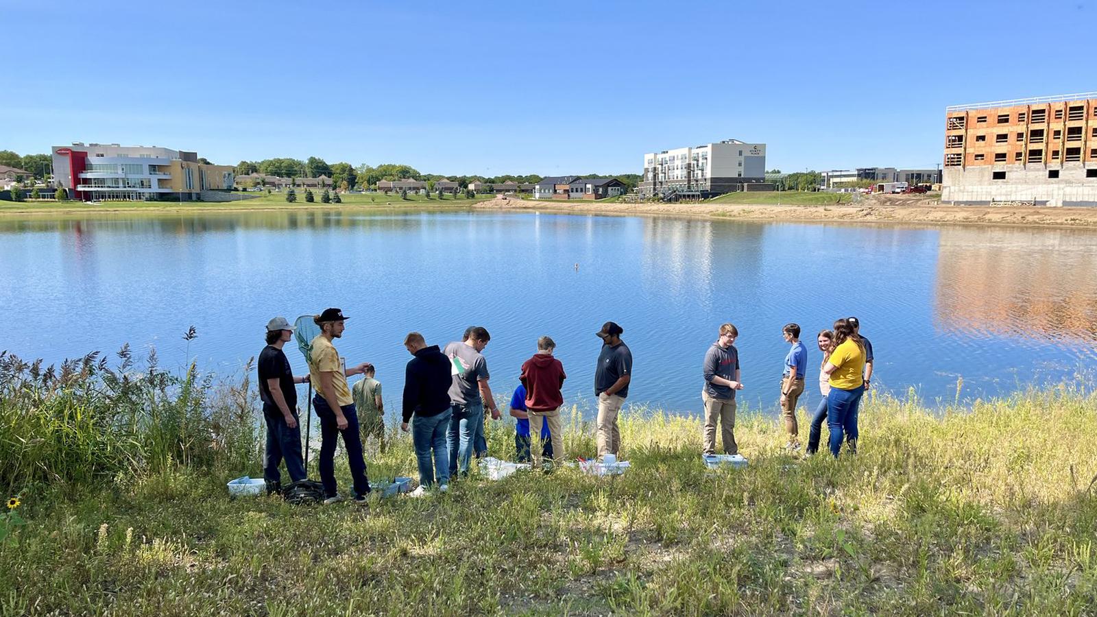 Southeast Tech test the water quality of Lake Lorraine