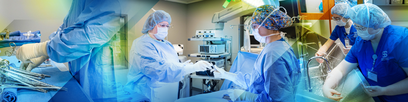 Southeast Tech students in an operating room lab, performing mock surgery.