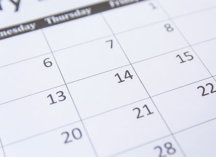 Calendar close-up