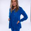 Front pocket view of jacket in royal blue with sizes XXS-5XL available.