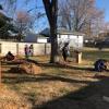 STC students, staff and faculty volunteers participate in the Rake the Town event. 