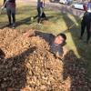 STC students, staff and faculty volunteers participate in the Rake the Town event. 