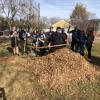 STC students, staff and faculty volunteers participate in the Rake the Town event. 