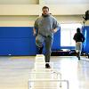 Law Enforcement students use barricades and hurdles for physical training, made by plumbing students. 