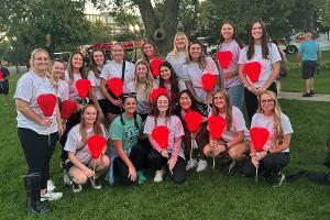 Diagnostic Medical Sonography students participate in the Leukemia and Lymphoma Society's Light the Night event. 